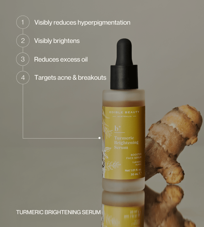 Tumeric Brightner Turmeric Brightening Serum – Clear & Brighten | Edible Beauty Australia